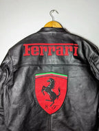 Ferrari Race Clothing Streetwear Biker Cowhide Leather Jacket
