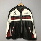Ferrari Formula 1 Racing Streetwear Cowhide Leather Jacket