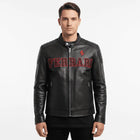 Ferrari Racing Black Motorcycle Streetwear Cowhide Leather Jacket