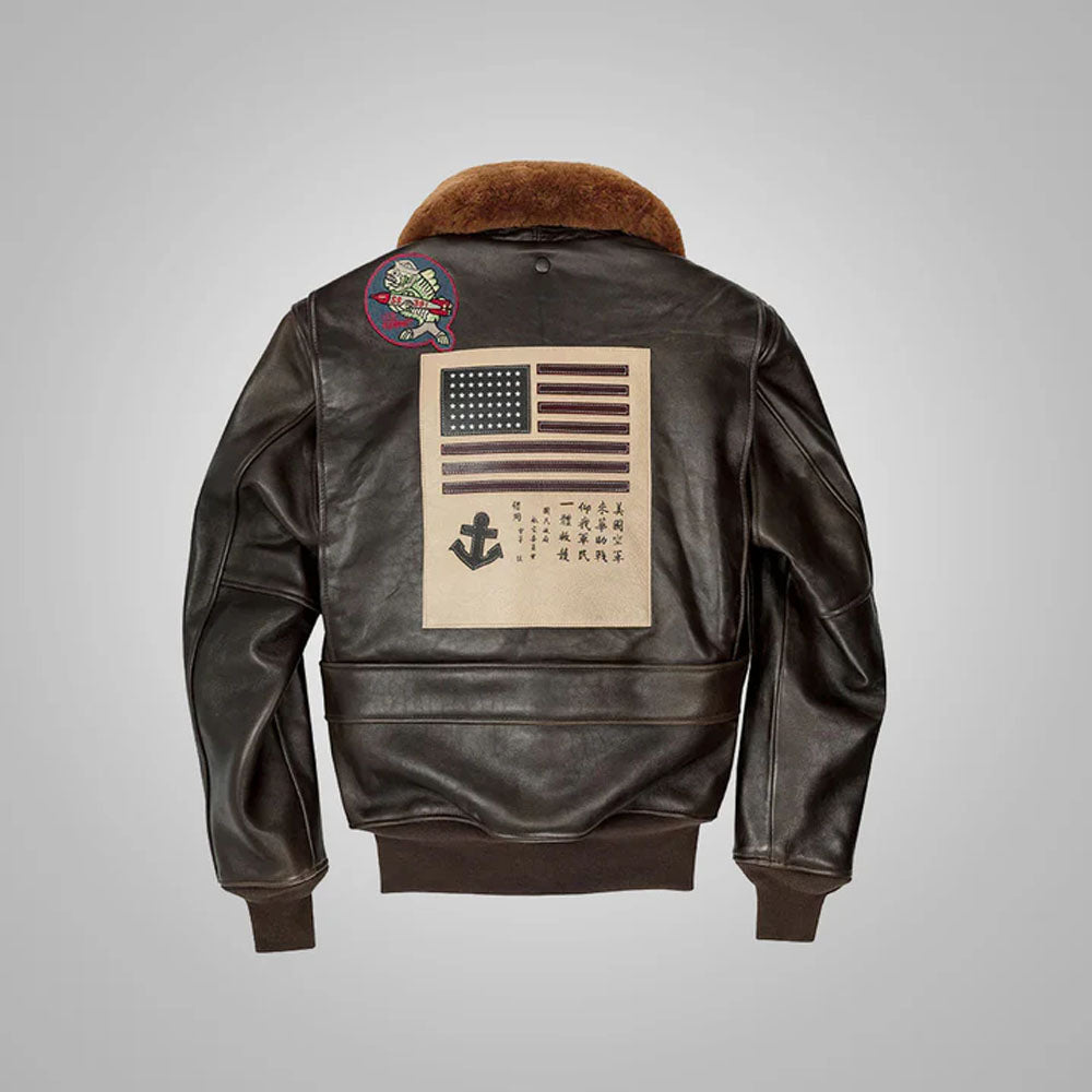 Men's Brown Top Gun Maverick Bomber G-1 Flight Leather Jacket