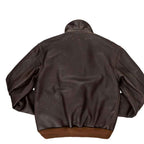 Flight Bomber Leather Jacket in Brown