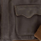 Flight Bomber Leather Jacket in Brown