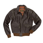Flight Bomber Leather Jacket in Brown