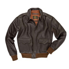 Flight Bomber Leather Jacket in Brown