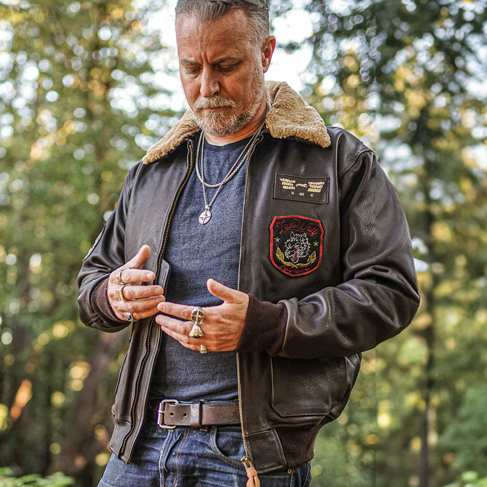 New Bomber Brown G-1 Flight Leather Jacket