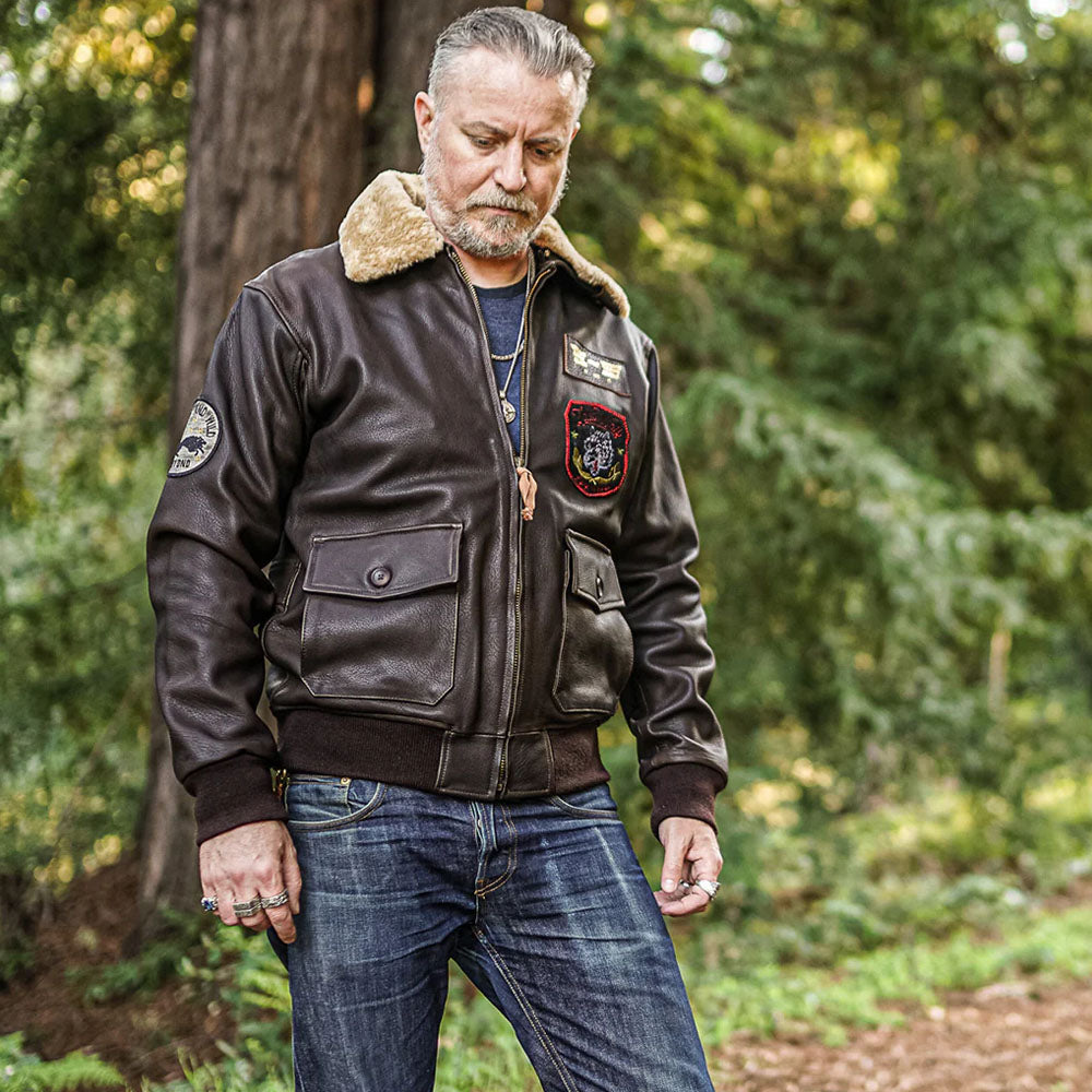 New Bomber Brown G-1 Flight Leather Jacket