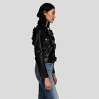 Florence Black Biker Leather Jacket