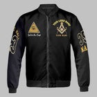 Black Gold Masonic Bomber Jacket for Men