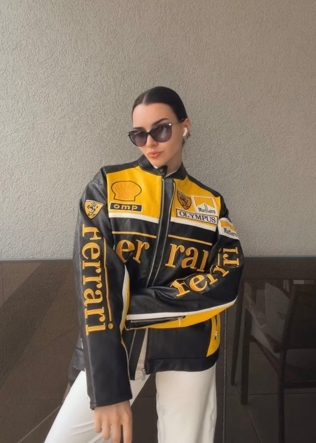 Ferrari F1 Vintage Racing Jacket - Black & Yellow Edition