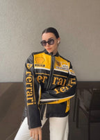 Ferrari F1 Vintage Racing Jacket - Black & Yellow Edition