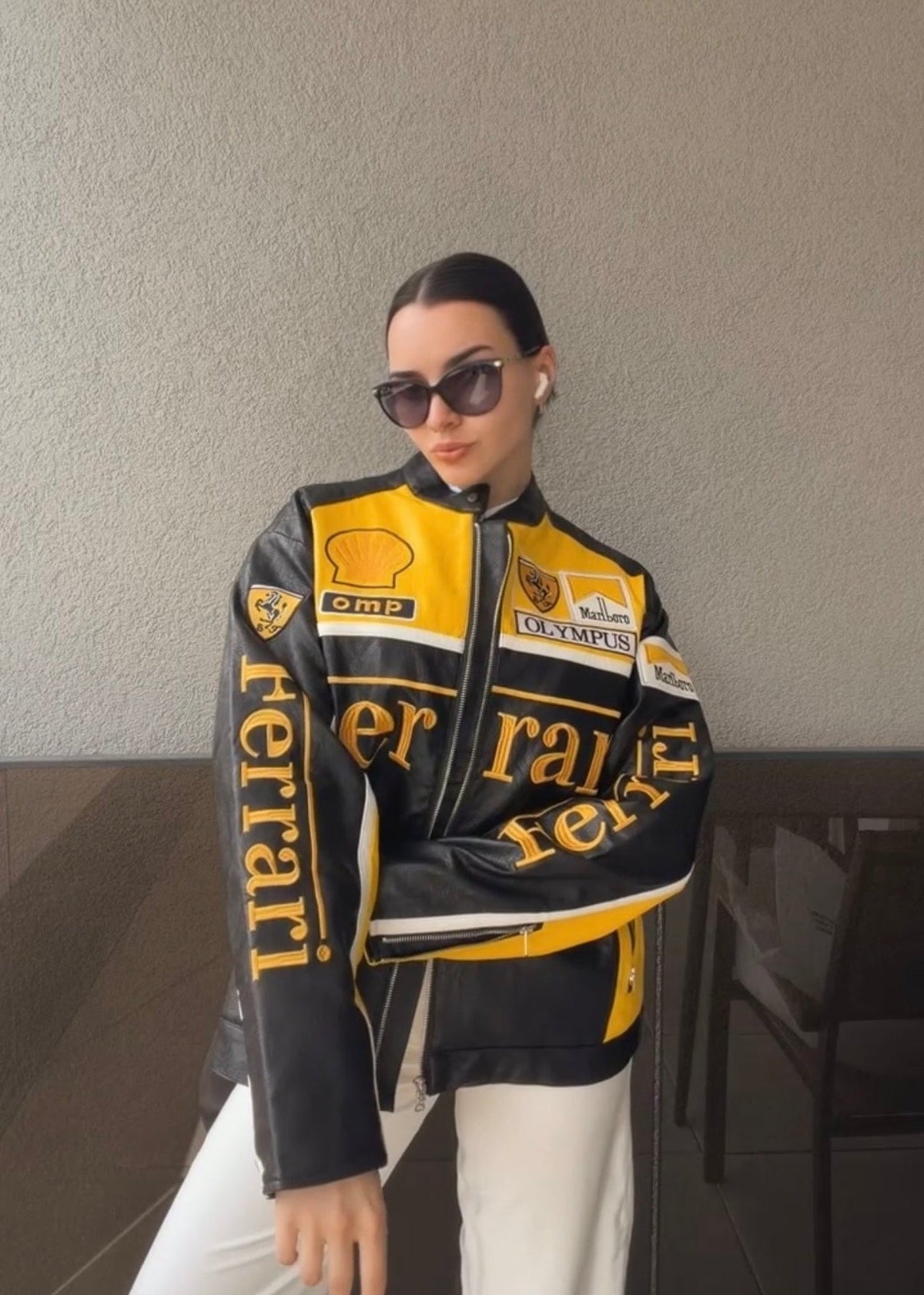 Ferrari F1 Vintage Racing Jacket - Black & Yellow Edition