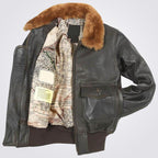 G-1 Brown Leather Bomber Jackets For Men