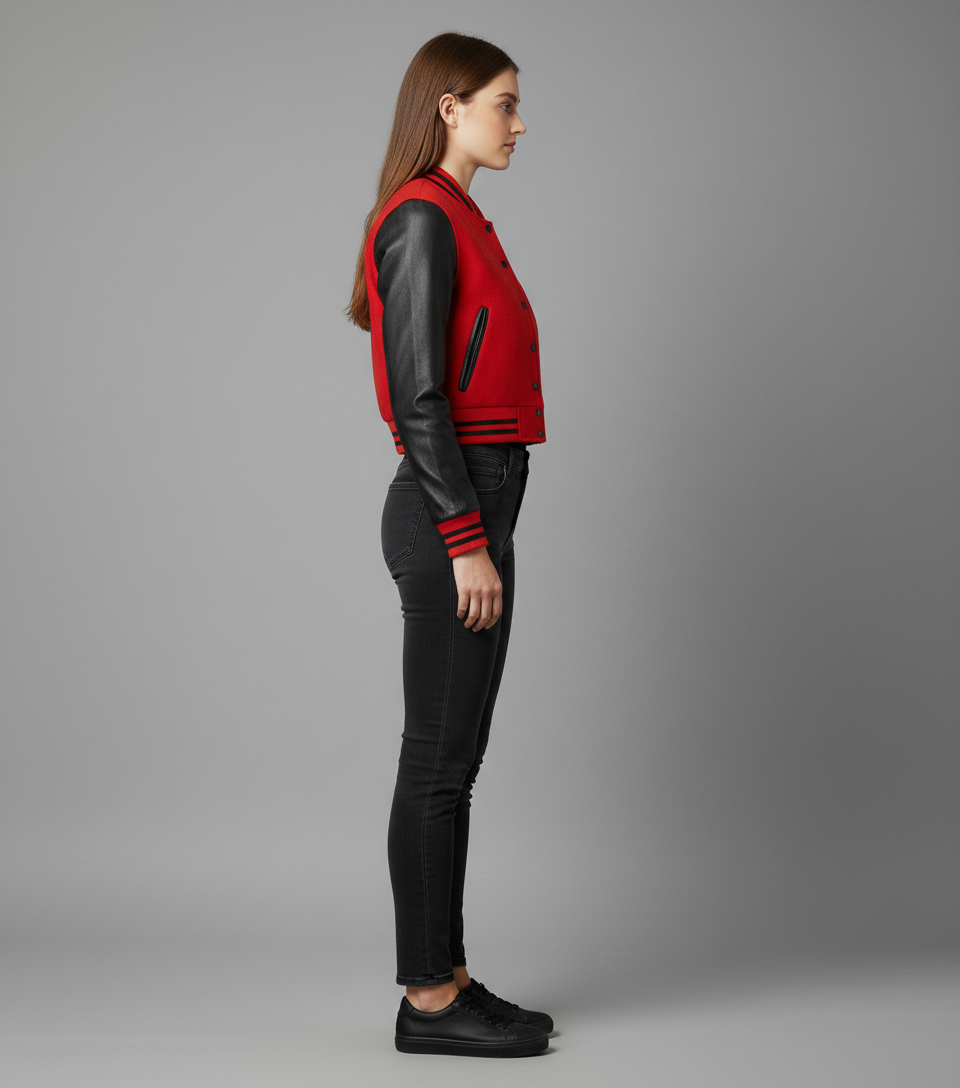 Women’s Red & Black Varsity Jacket
