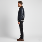 Men's Navy Flight Bomber Leather Jacket