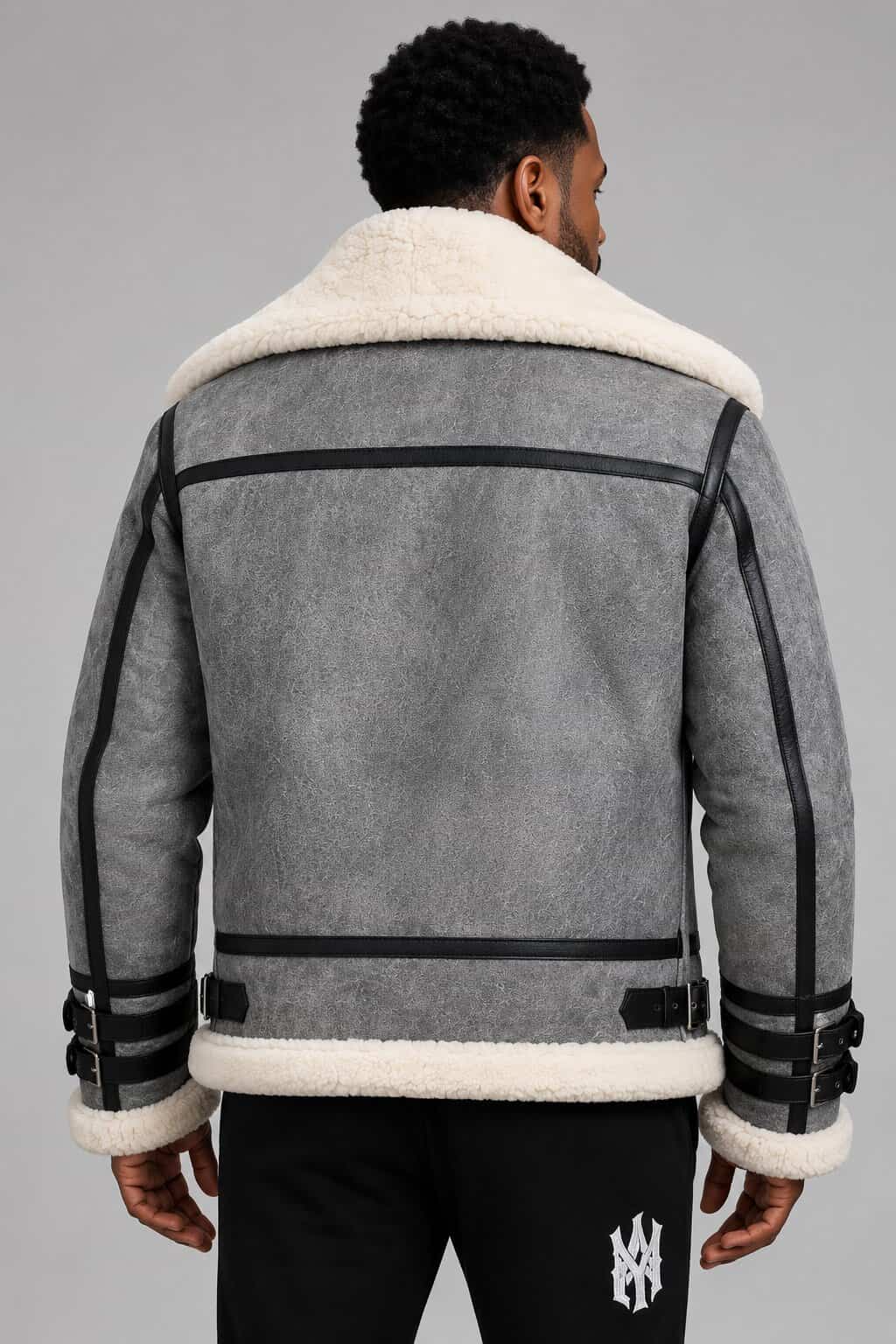 Genuine Shearling Aviator B3 Sheepskin Leather Bomber Jacket for Men