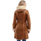 Ginta Women Fashion Waxed Brown Aviator Bomber Jacket