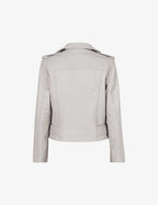 Women’s White Genuine Leather Biker Jacket