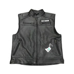 H-Davidson Men's Black Biker Real Leather Vest