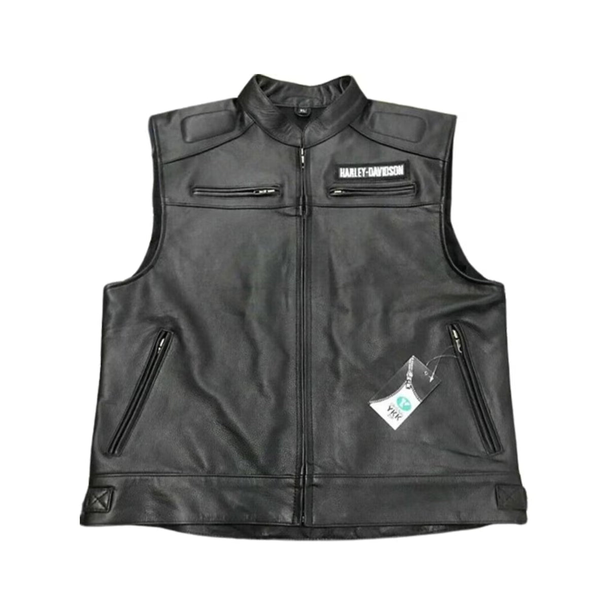 H-Davidson Men's Black Biker Real Leather Vest
