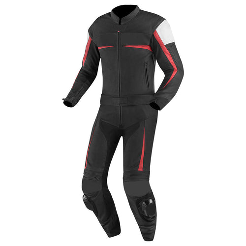 2 PC MEN MOTORCYCLE LEATHER RACING SUIT