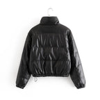 Cropped Black Breezy Bliss Puffer Jacket