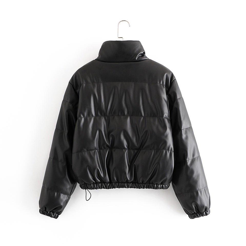 Cropped Black Breezy Bliss Puffer Jacket