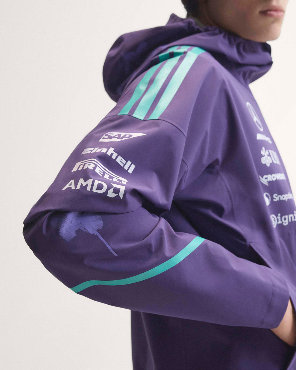 Mens 2026 Vanda Bloom Team Rain Jacket Purple