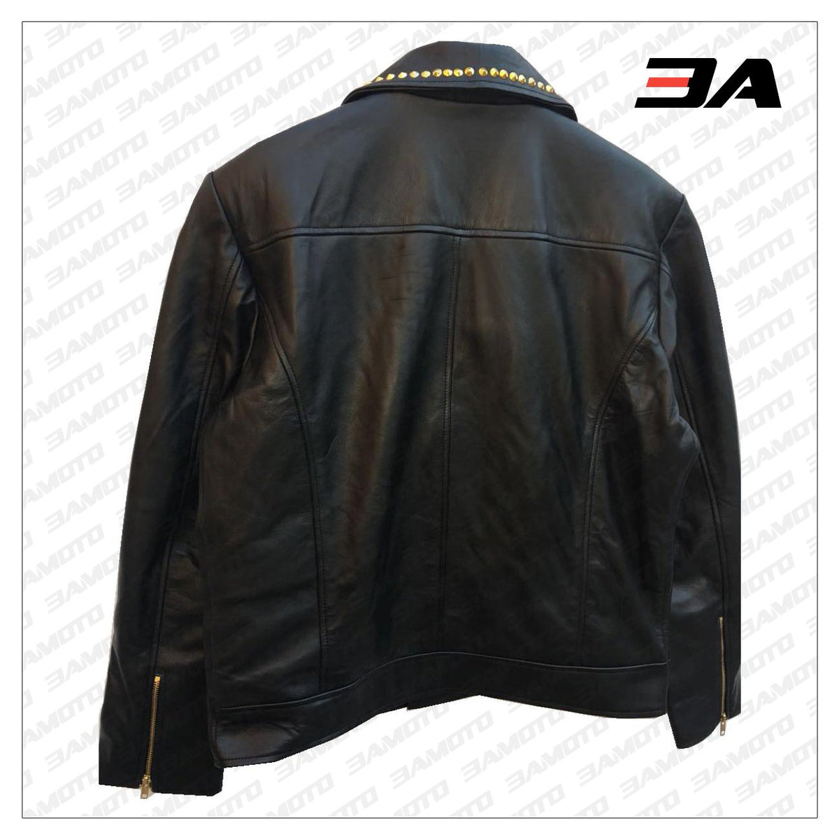 Handmade Mens Black fashion Studded Punk Style Leather Jacket