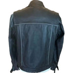 Harley Davidson Black and Orange Leather Jacket