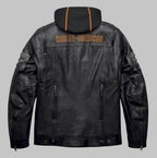 Harley Davidson Bridgeport 3-in-1 Leather Jacket with Hoodie