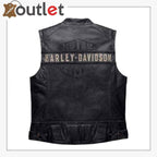 Harley-Davidson Men’s Embroidered Passing Link Leather Vest