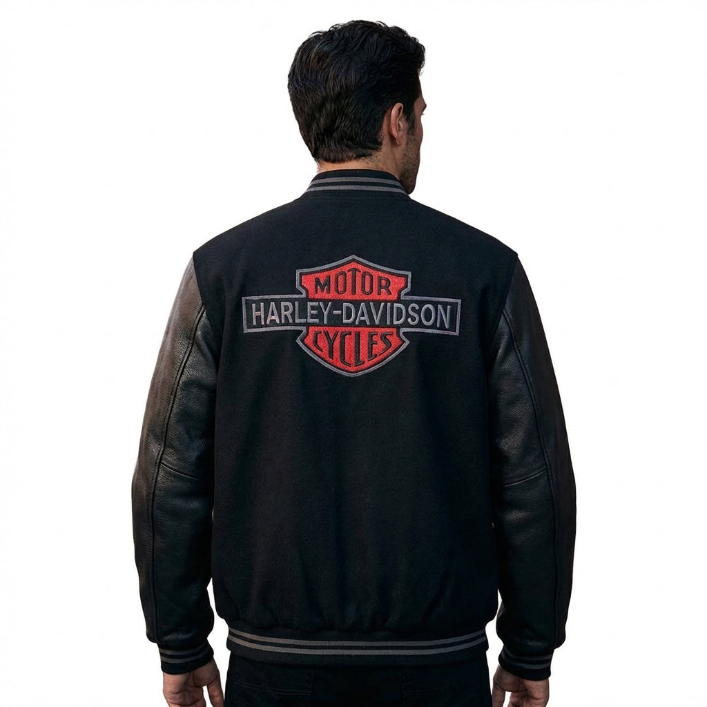 Harley-Davidson V-Twin Varsity Leather Jacket for Men