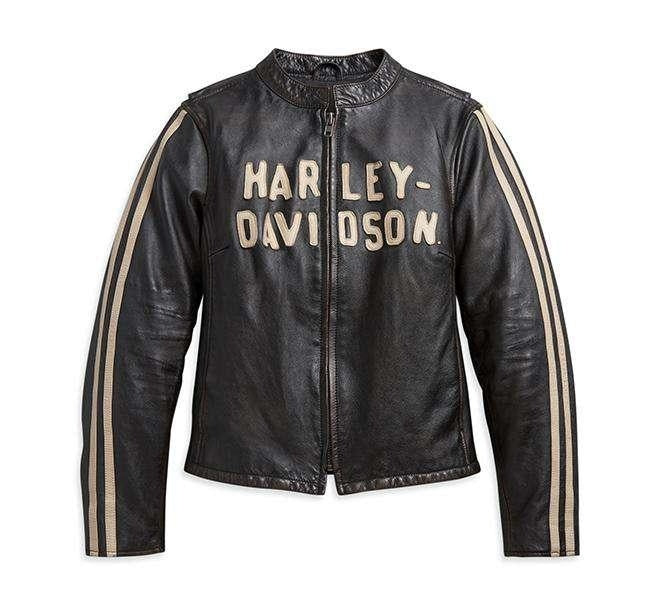 Harley-Davidson Women's Stripe Sleeve Leather Jacket