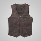 Harley Bremen Leather Vest for Men – Premium Cowhide Motorcycle Vest