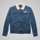 Harley Davidson Blue Denim Jacket with Fur Collar for Jeans