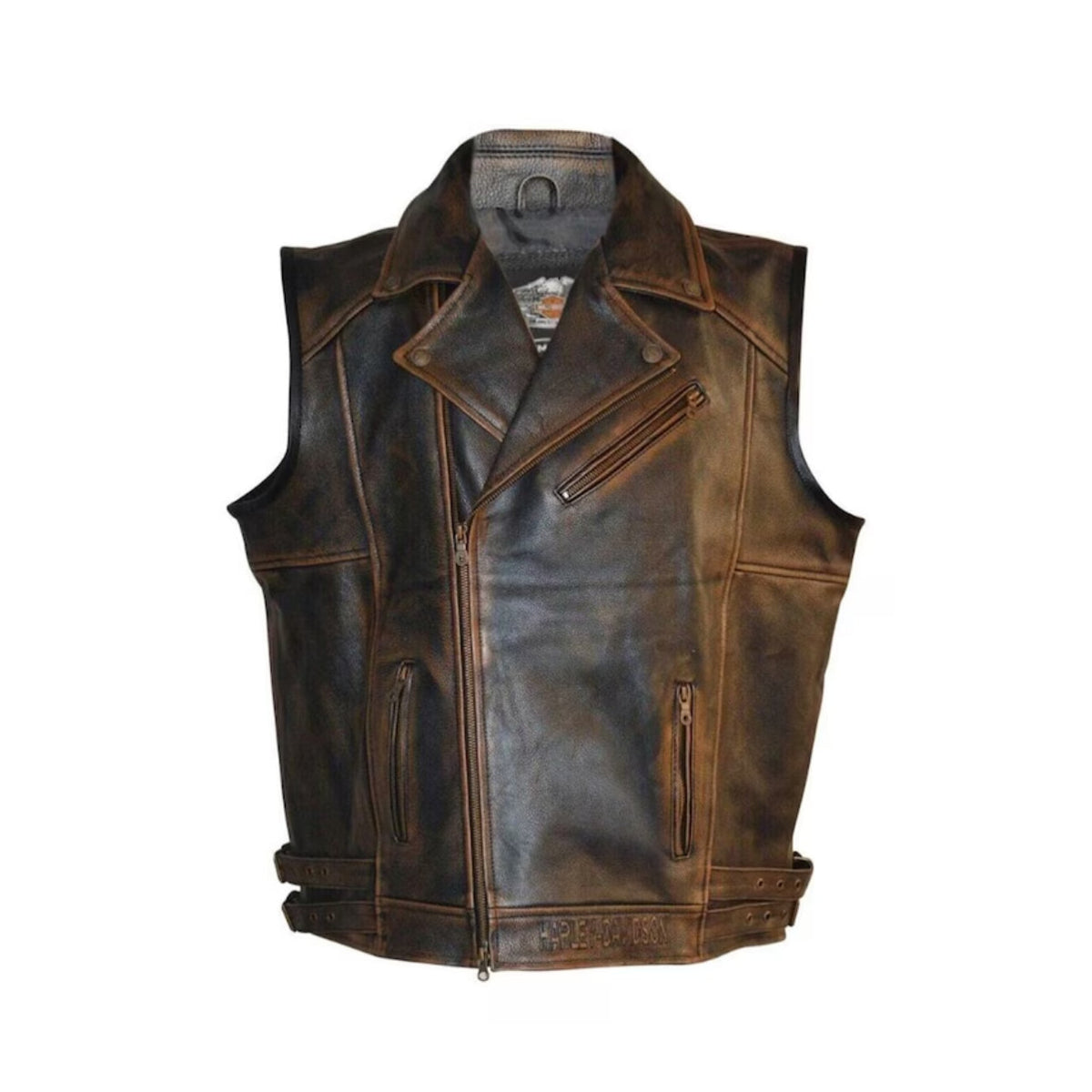 Harley Davidson Men's Biker Café Racer Leather Vest
