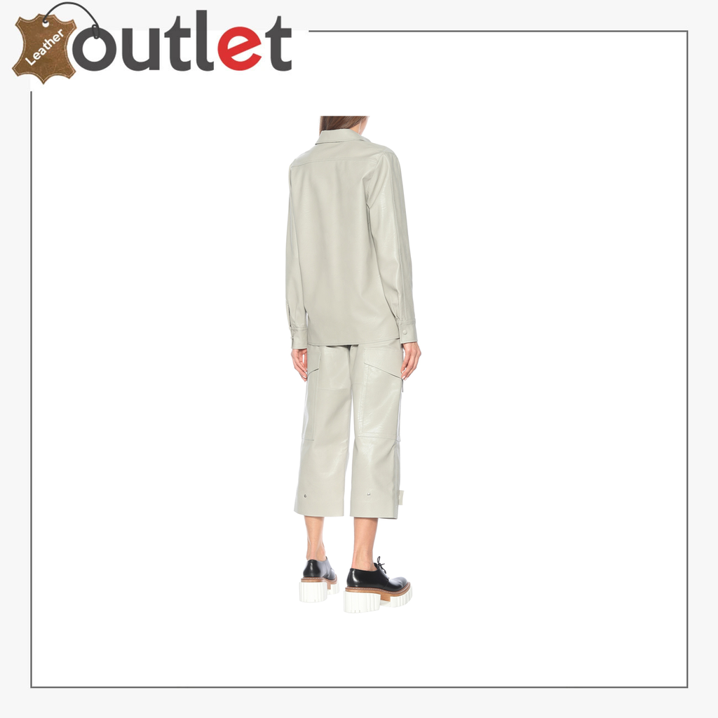 Blaine pleated faux leather shirt