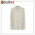 Blaine pleated faux leather shirt