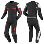 2 PC MEN MOTORCYCLE LEATHER RACING SUIT
