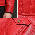 Men’s Red Leather Jacket for Christmas
