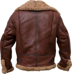 Men's High Quality Pilot Shearling Bomber Leather Jacket With Fur