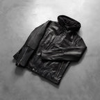 [FS] Highschool Black Hooded Leather Jacket