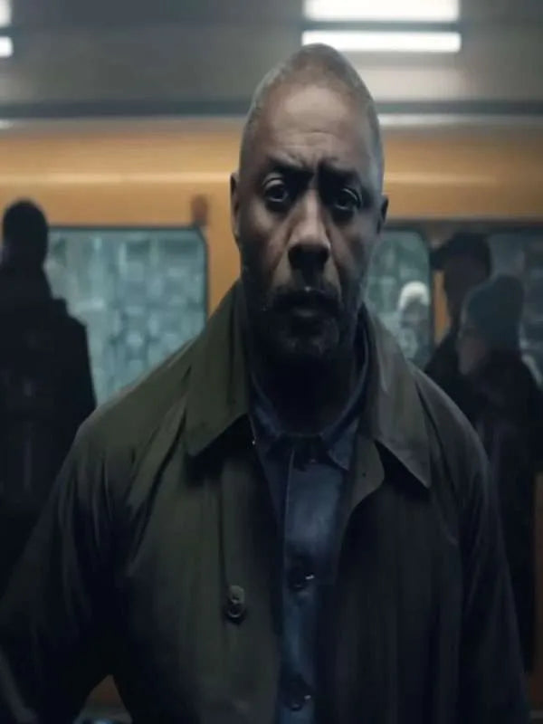 Idris Elba Hijack S02 Green Cotton Trench Coat