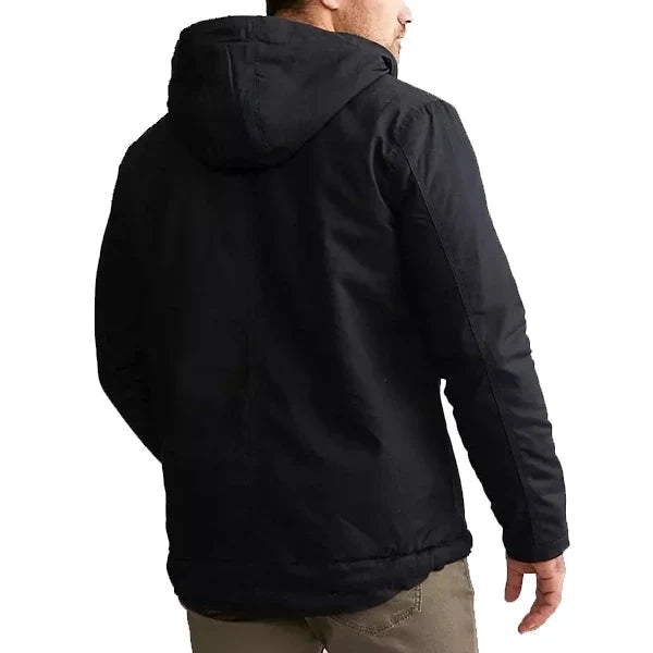 Mens Black Hooded Charger Jacket