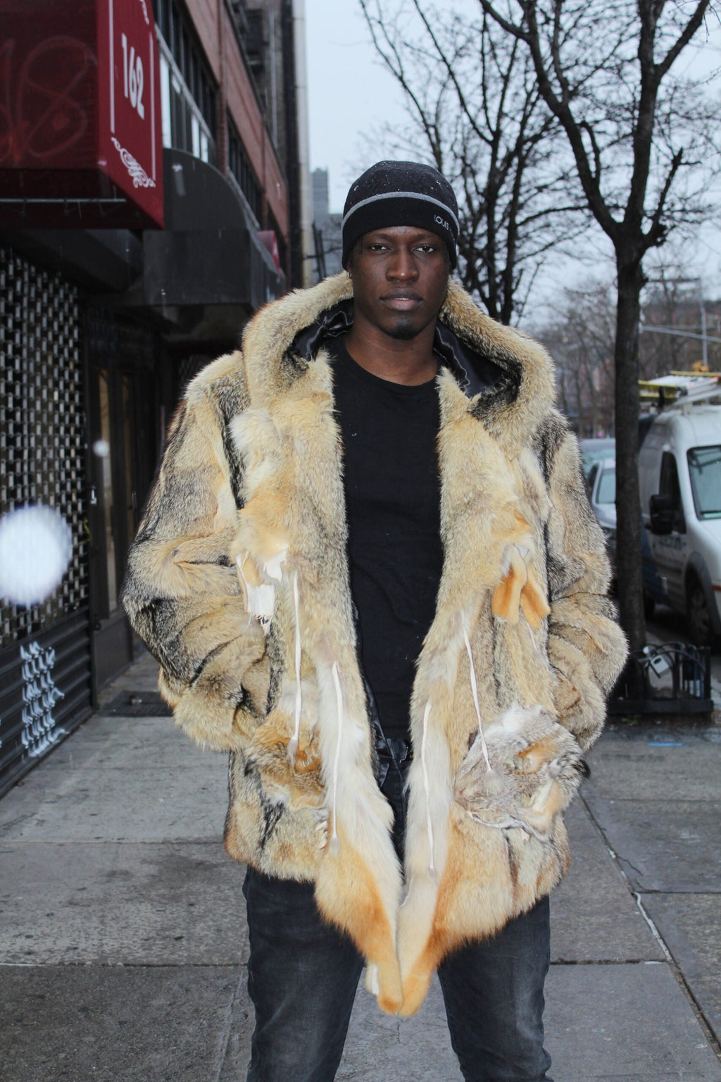 Golden Island Fox Face Vest with Hood