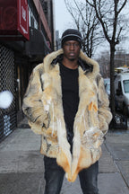 Golden Island Fox Face Vest with Hood