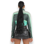 Cropped Leather Moto Jacket