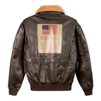 Top Gun® Official Signature Series Leather Jacket With Removable Mouton Collar