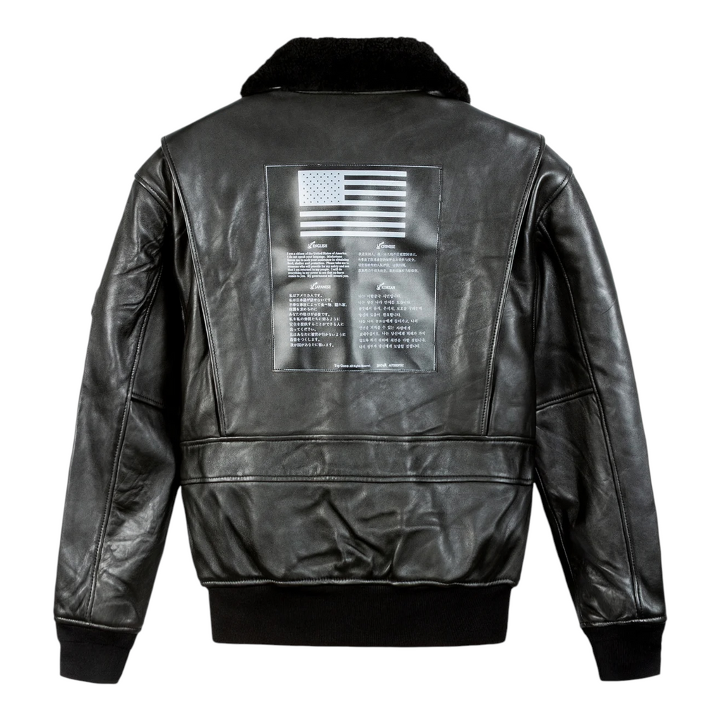 Top Gun® Official Signature Series Leather Jacket With Removable Mouton Collar