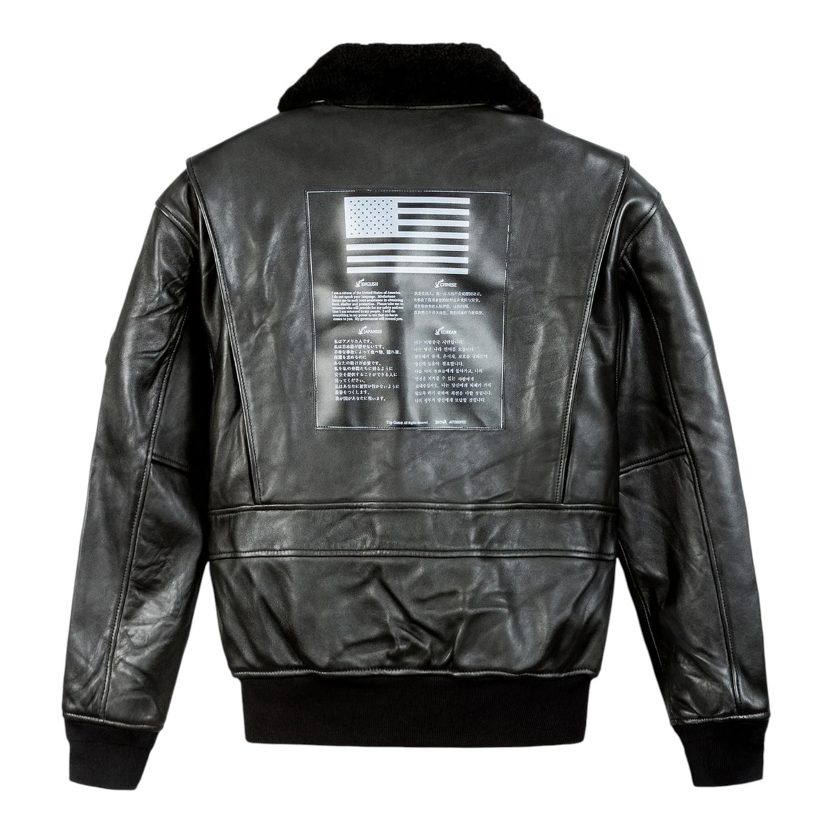 Top Gun® Official Signature Series Leather Jacket With Removable Mouton Collar